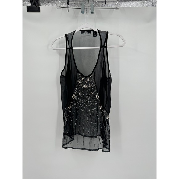 BKE Boutique Tops - Womens‎ Art Deco Flapper Top Size M Glam Dark Romance Sheer Beaded Festival
